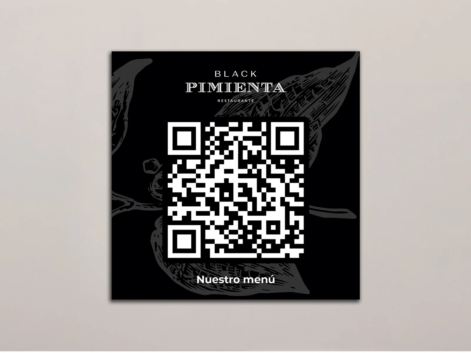 Black Pimienta: código QR para consultar el menú