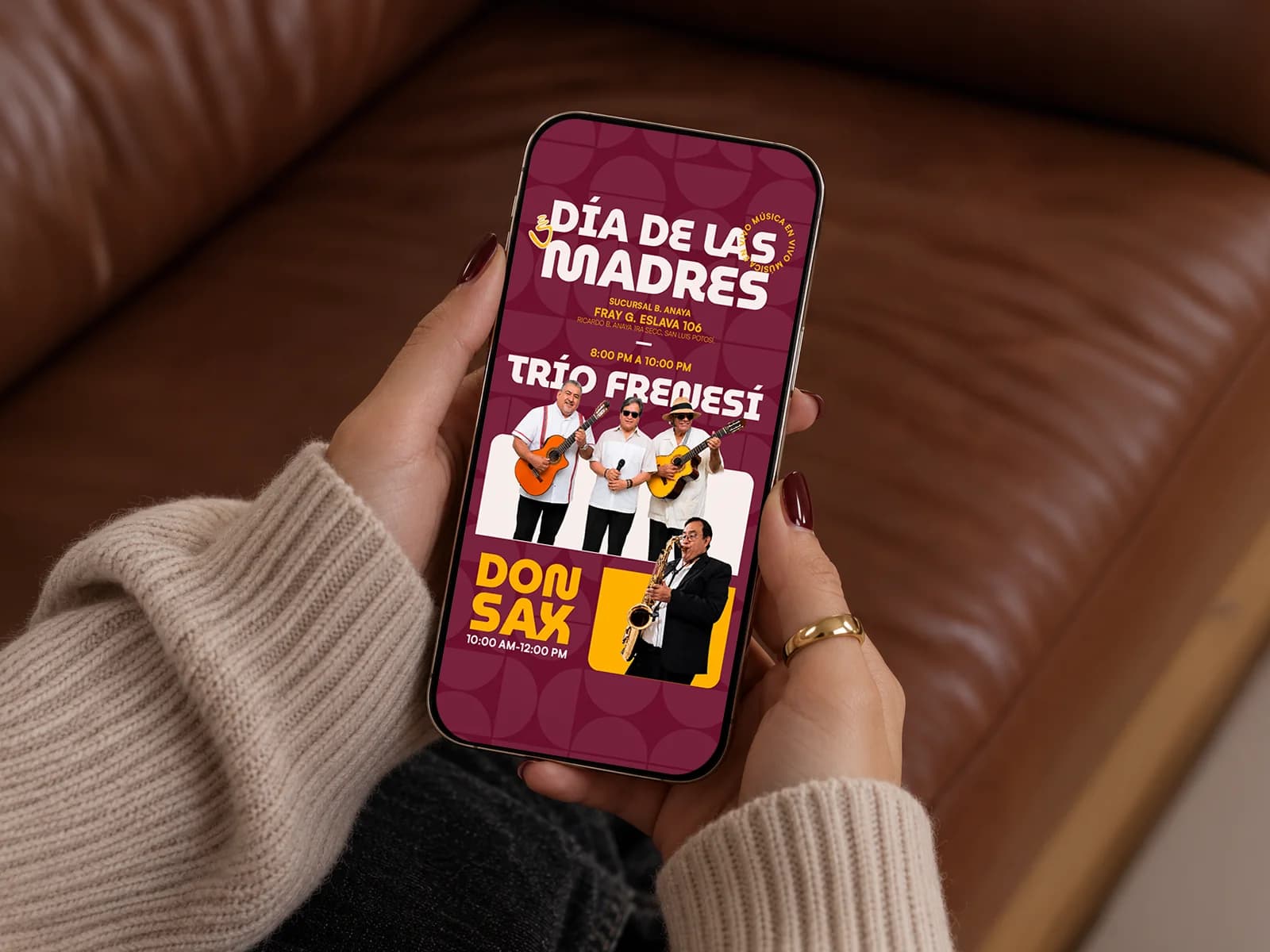 Vishuddha: publicación del Día de las Madres en un celular