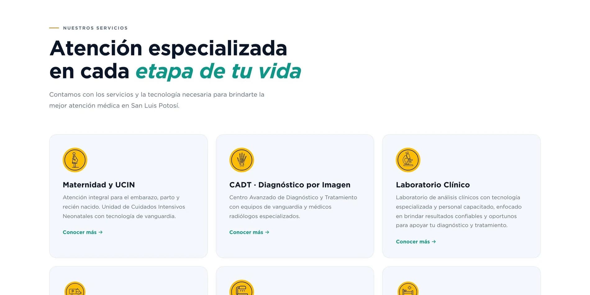 La Bene San Luis: sección de servicios médicos del sitio