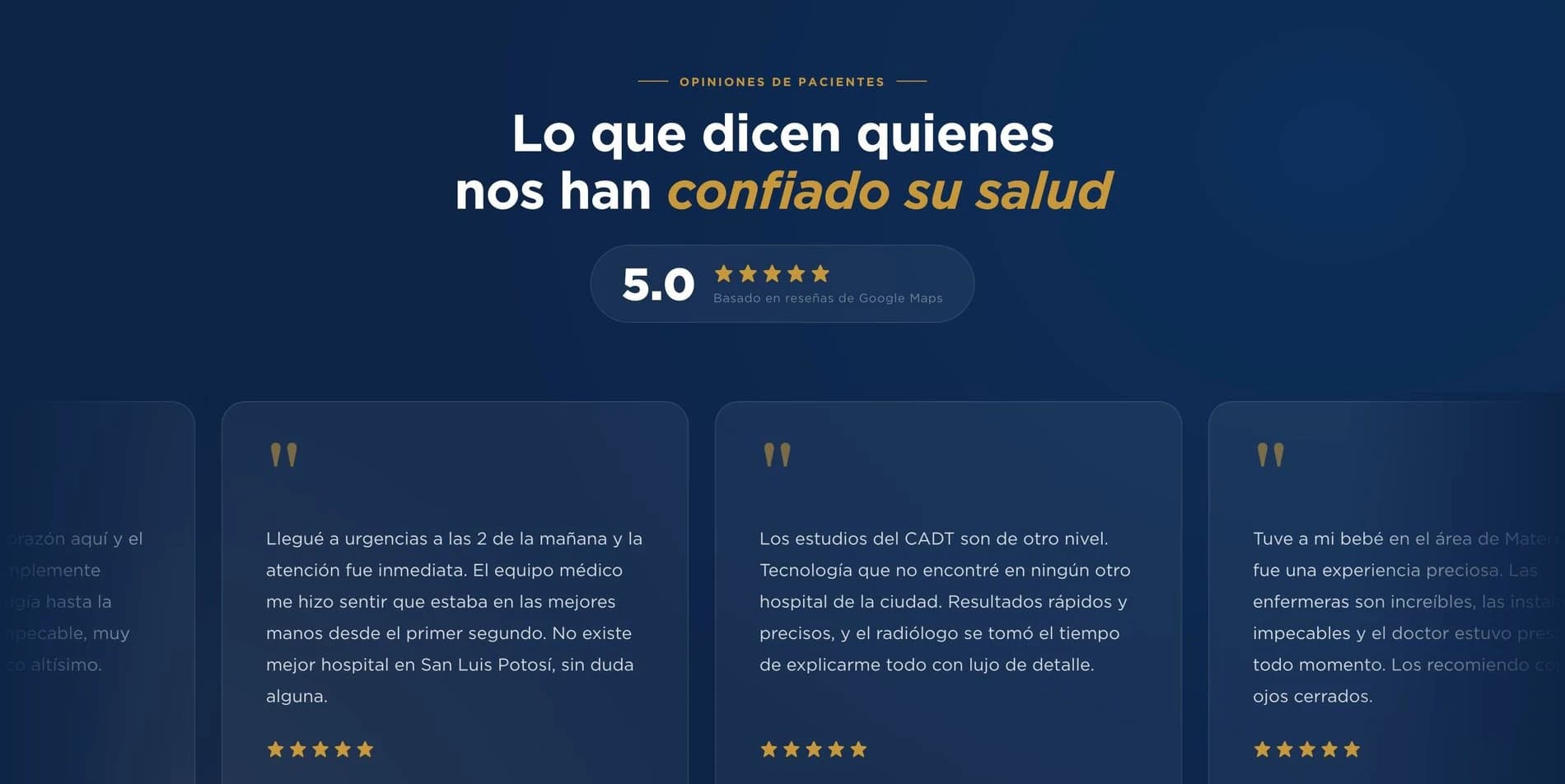La Bene San Luis: sección de opiniones de pacientes