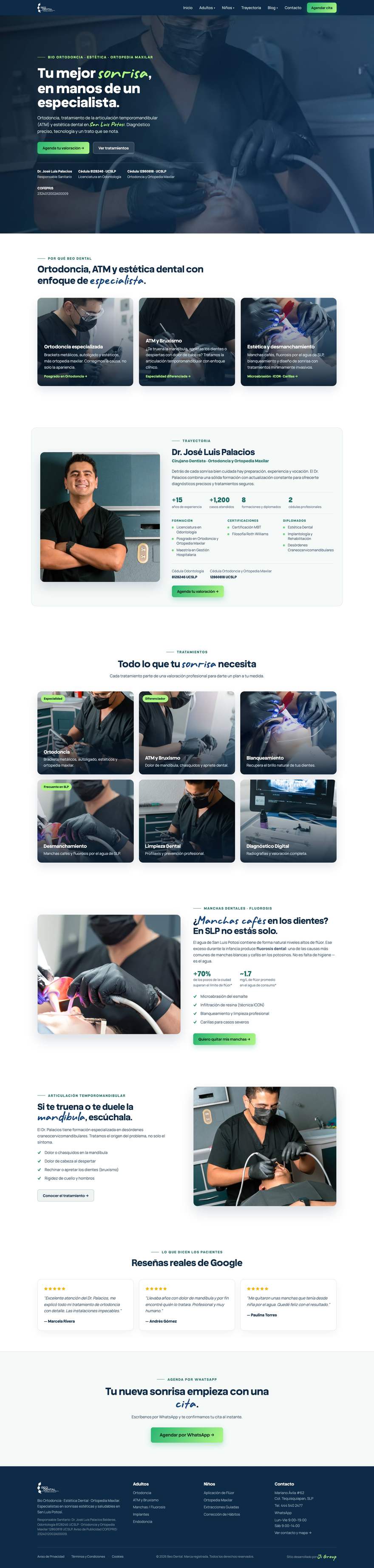 Sitio web de Beo Dental (beodental.com) desarrollado por Ji Group