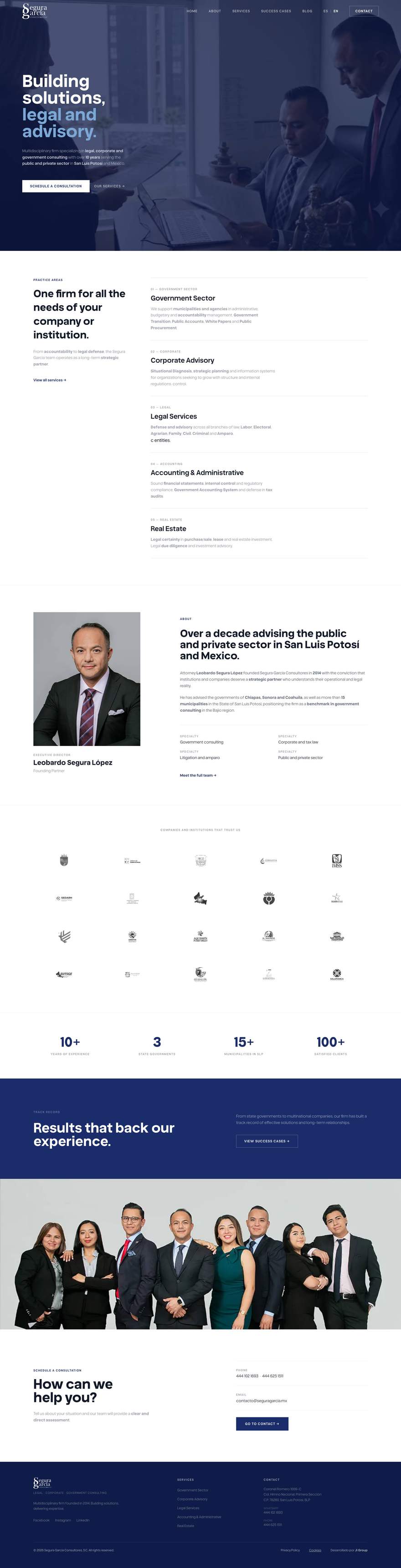 Sitio web de Segura García (seguragarcia.mx) desarrollado por Ji Group